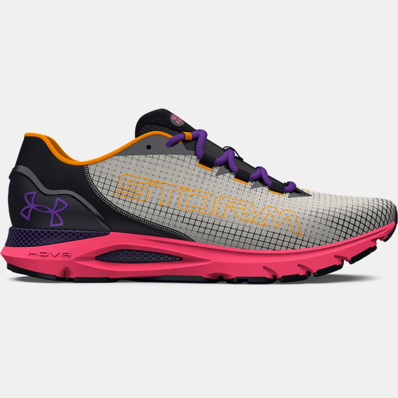 Men's  Under Armour  HOVR™ Sonic 6 Storm Running Shoes White Clay / Pink Shock / Metro Purple 8